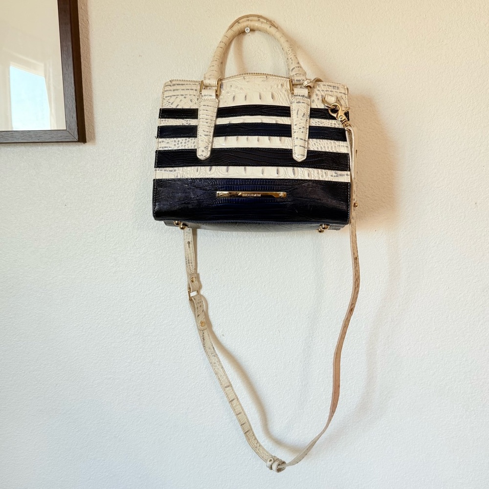BRAHMIN Asher Suri White Corsica Purse Handbag Shoulder Bag Alligator Melbourne - Picture 3 of 17
